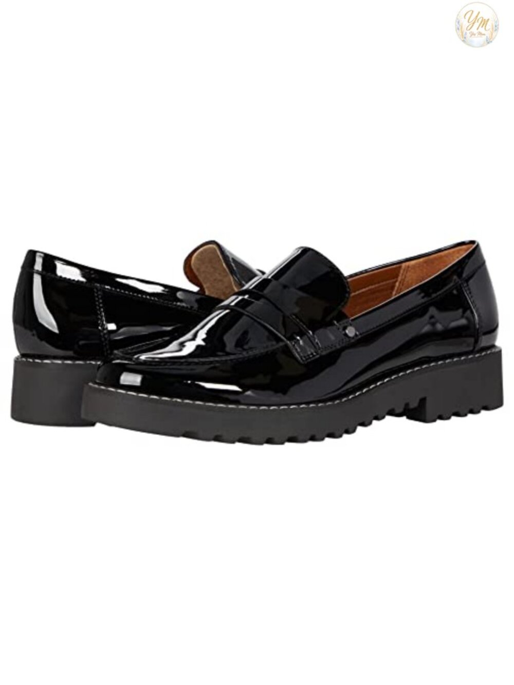 Leather Slip-On Loafer Kitten Heel Comfortable